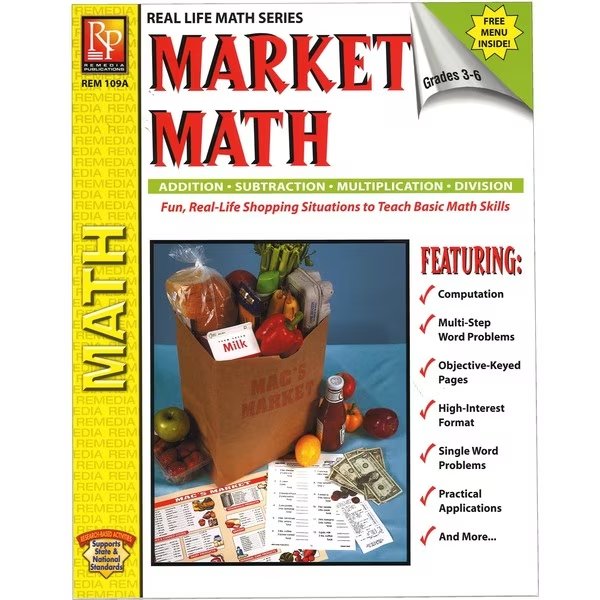 Market Math for Beginners Book, Grades 3-6, Remedia Publications, Mfr#: 109A
