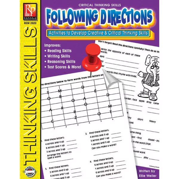 Critical Thinking Skills, Following Directions Activity Book, Remedia Publications, Mfr#: 202D