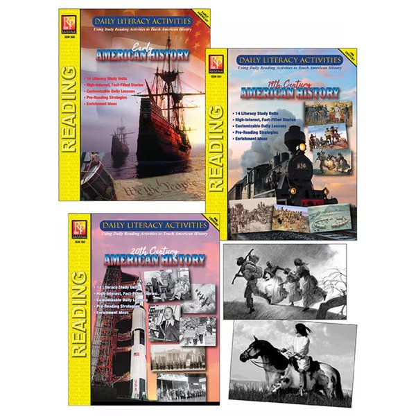 Daily Literacy Activities - American History Complete Set of 3 Titles, Remedia Publications, Mfr#: 393