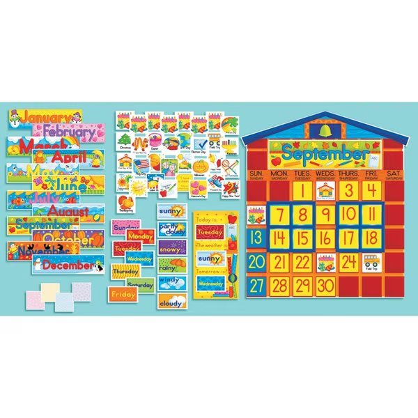 All-In-One Schoolhouse Calendar Bulletin Board Set, Scholastic, Mfr#: 9780439394055