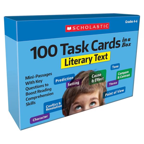 One Hundred Task Cards in a Box - Literary Text, Scholastic, Mfr#: 9781338552669