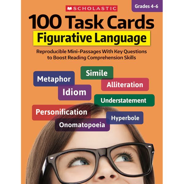 Figurative Language - 100 Task Cards, Scholastic, Mfr#: 9781338603156