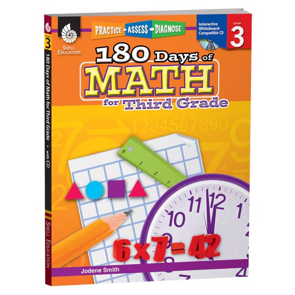 180 Days of Math Book, Grade 3, Shell Education, Mfr#: 50806