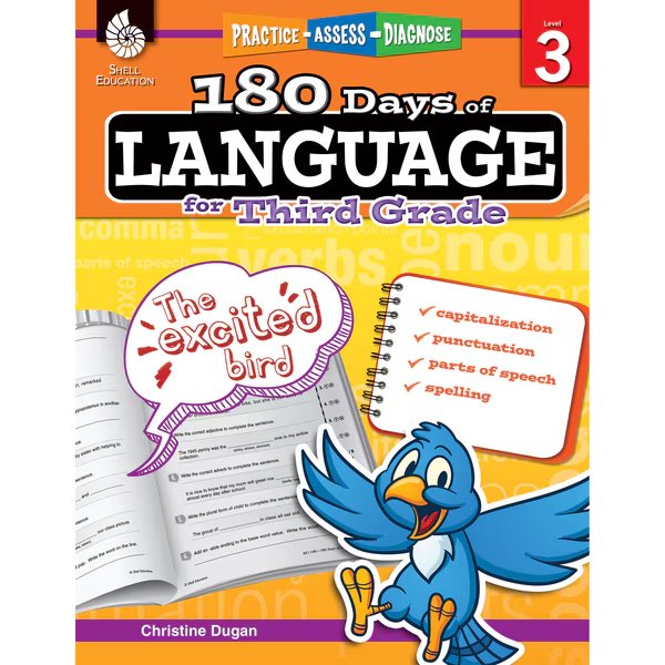Shell Education 180 Days of Language Book, Grade 3, Shell Education, Mfr#: 51168