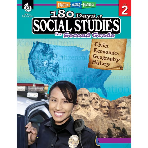 180 Days of Social Studies for Second Grade, Shell Education, Mfr#: 51394
