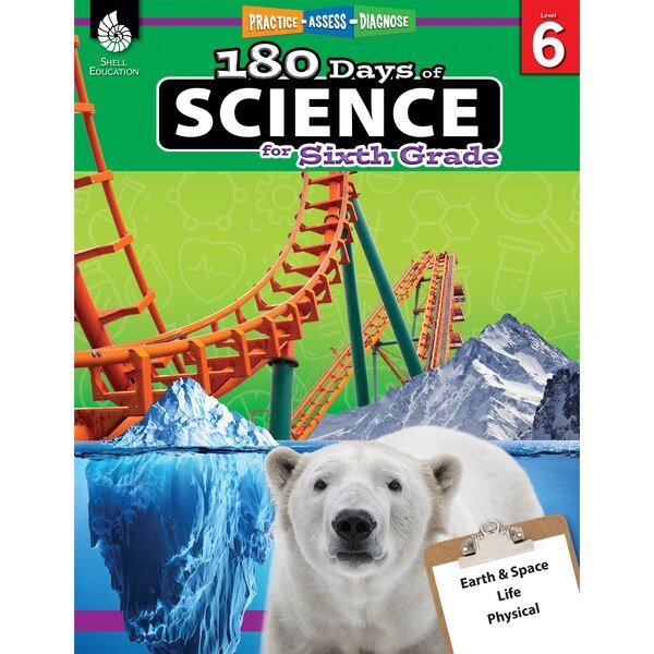 Shell Education 180 Days of Science Book, Grade 6, Shell Education, Mfr#: 51412