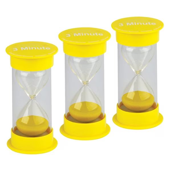 Sand Timer, Medium, 3 Minute, PK3, Teacher Created Resources, Mfr#: TCR20759