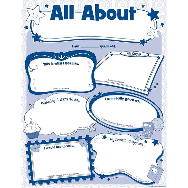 All About Me Poster Pack, PK32, Teacher Created Resources, Mfr#: TCR5222