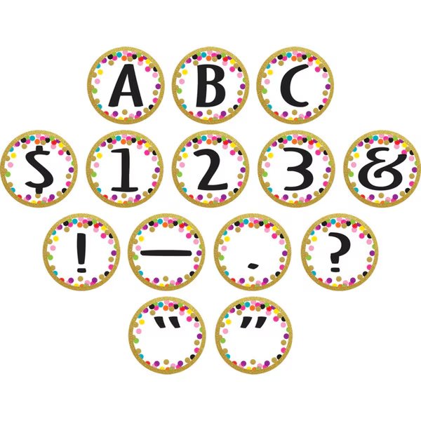 Confetti Circle Letters, PK648, Teacher Created Resources, Mfr#: TCR5849