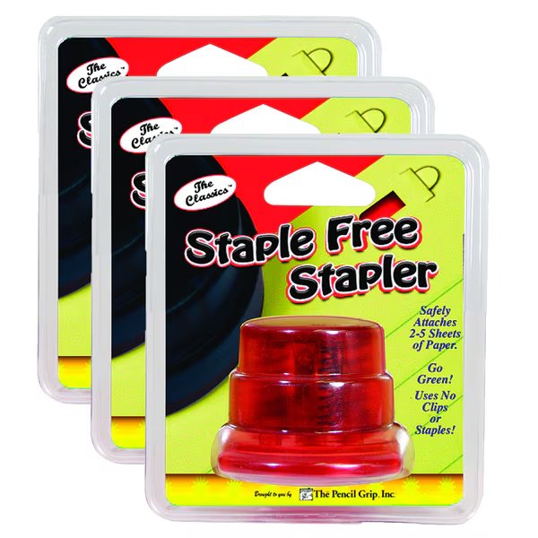 Staple Free Stapler, PK3, The Pencil Grip, Mfr#: 133