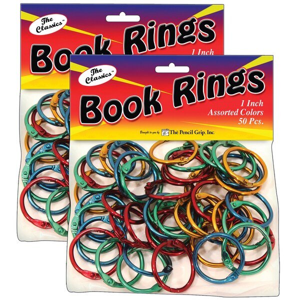 The Classics™ Book Rings, Assorted Colors, 50 Pack Per Pack, PK2, The Pencil Grip, Mfr#: 189