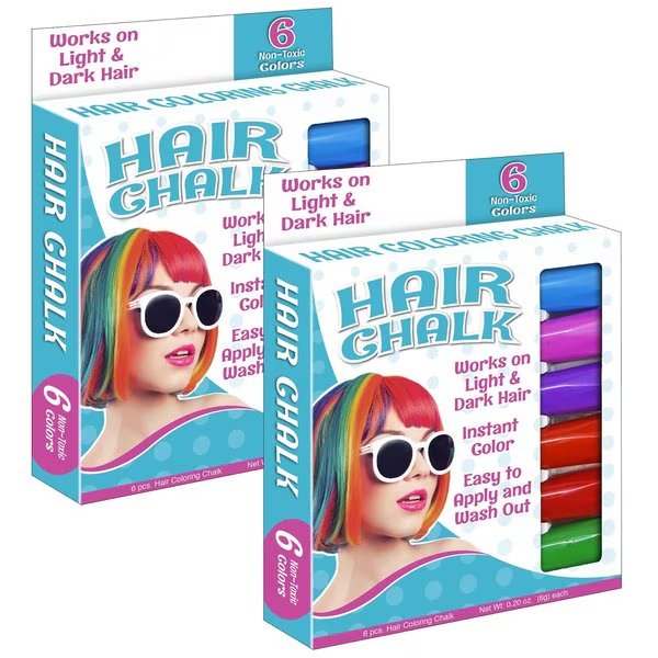 Hair Coloring Chalk, 6 Colors Per Set, 12PK, The Pencil Grip, Mfr#: 682