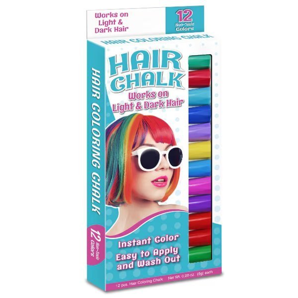 Hair Coloring Chalk, 12 Colors, The Pencil Grip, Mfr#: 683