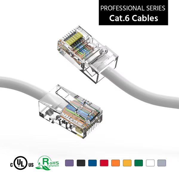 CAT6 UTP Ethernet Network Non Booted Cable- 6ft White, Bestlink Netware, Mfr#: 100106WT