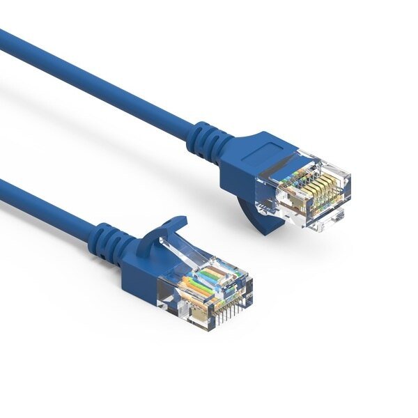 CAT6A UTP Slim Ethernet Network Booted Cable 28AWG- 10ft- Blue, Bestlink Netware, Mfr#: 100261BL