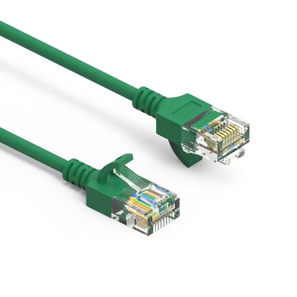 CAT6A UTP Slim Ethernet Network Booted Cable 28AWG- 20ft- Green, Bestlink Netware, Mfr#: 100264GN