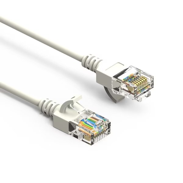 CAT6A UTP Slim Ethernet Network Booted Cable 28AWG- 50ft- White, Bestlink Netware, Mfr#: 100267WT