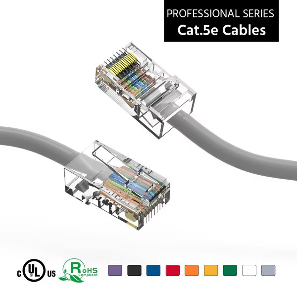 CAT5E UTP Ethernet Network Non Booted Cable- 20ft- Gray, Bestlink Netware, Mfr#: 100415GY
