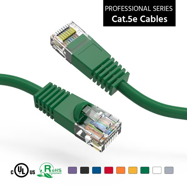 CAT5E UTP Ethernet Network Booted Cable- 150Ft- Green, Bestlink Netware, Mfr#: 100512GN