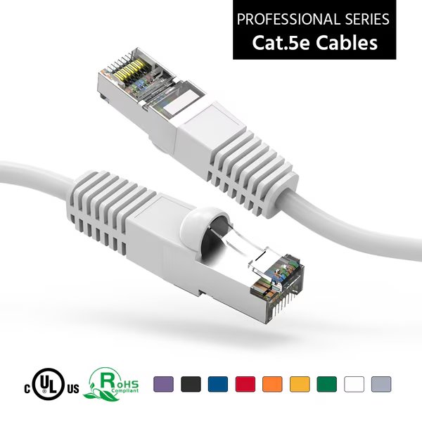CAT5E Shielded (FTP) Ethernet Network Booted Cable- 2Ft- White, Bestlink Netware, Mfr#: 100602WT