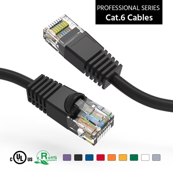 CAT6 UTP Ethernet Network Booted Cable- 150Ft- Black, Bestlink Netware, Mfr#: 100712BK