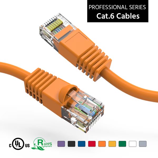 CAT6 UTP Ethernet Network Booted Cable- 1.5Ft- Orange, Bestlink Netware, Mfr#: 100717OR