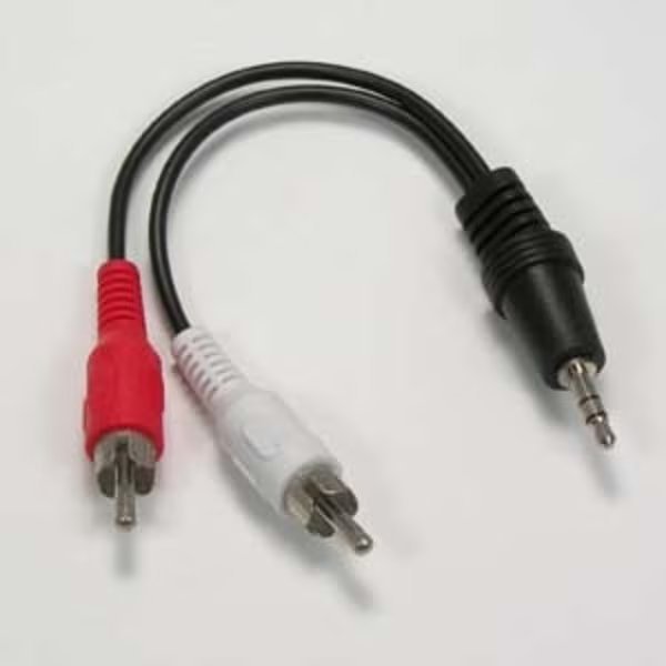 Stereo Plug(3.5mm) to 2xRCA-M Cable- 6 inch, Bestlink Netware, Mfr#: 201407