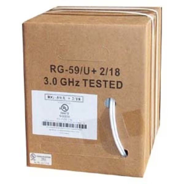 RG59 w/2x18AWG Power- 500ft- White CM, Bestlink Netware, Mfr#: 202609WT