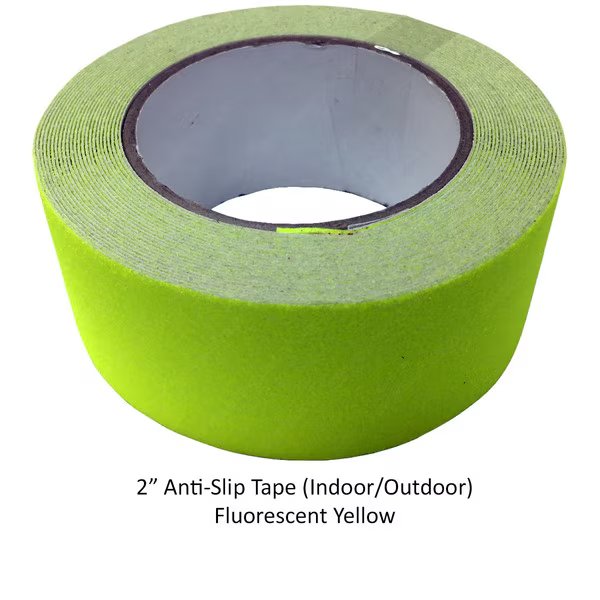Anti-Slip 60 Grit High Traction Tape- 2" x 25ft- Fluorescent Yellow, Electriduct, Mfr#: TAPE-AST-AS101-200-25-YL