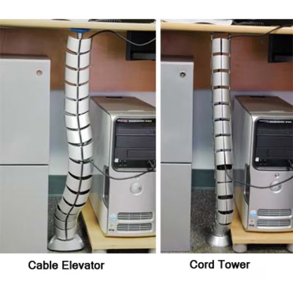 Vertical Flexible Cable Manager- Wire Elevator Cord Tower- Black, Electriduct, Mfr#: WM-ED-CEX-BK