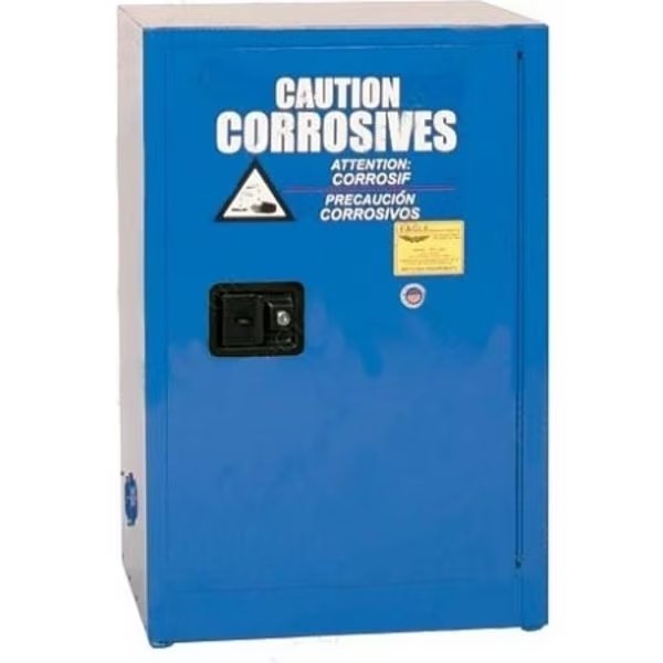 Corrosive Metal Safety Cabinet- 12 Gal/1 Shelf/1 Door/Man. Close- Blue, Eagle, Mfr#: EG-CRA-1925