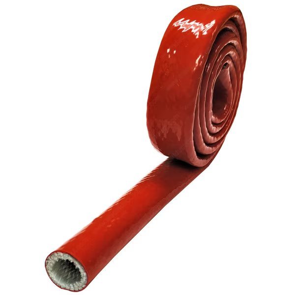 Thermo Armor Silicone Coated Fiberglass Sleeve- 5/16" x 5FT- Red, Electriduct, Mfr#: BS-J-SRF-031-5-RD