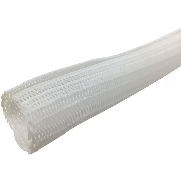 Hook Self Closing Braided Wrap Sleeving- 1.25" x 10ft- White, Electriduct, Mfr#: BS-J-SCW-125-10-WT