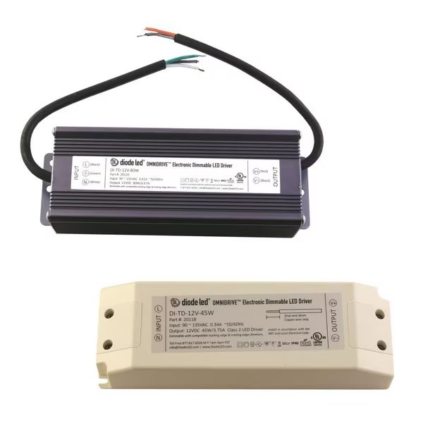 LO-PRO Wet Loc Jct Box Driver Combo - 12V OMNIDRIVE ELV - 20W, Diode Led, Mfr#: DI-TD-12V-20W-LPS3R