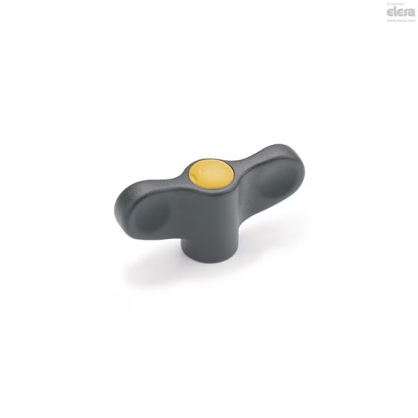 Wing Nut, M10, Brass, Matte, 36 mm Ht, 70 mm Max Wing Span, Elesa, Mfr#: EWN-B