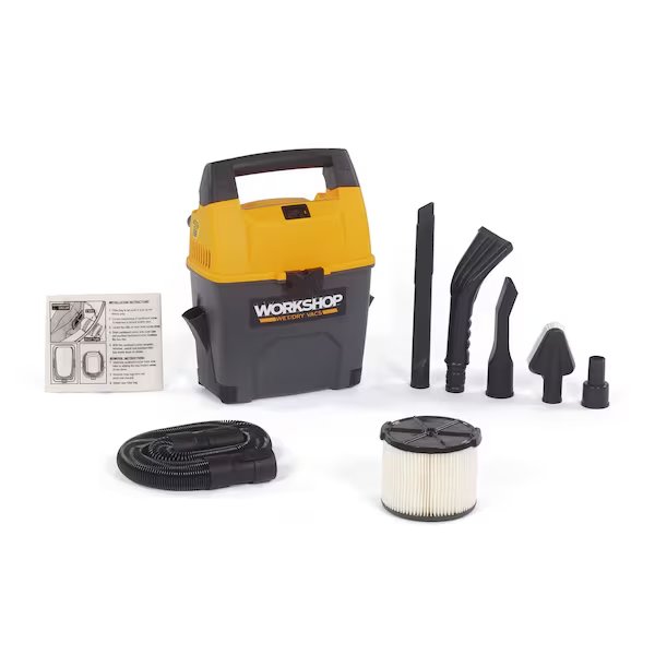 3 Gal. 3.5 Peak HP Portable Wet/Dry Vacuum Cleaner with Accessories, Workshop Wet/Dry Vacs, Mfr#: WS0301VA
