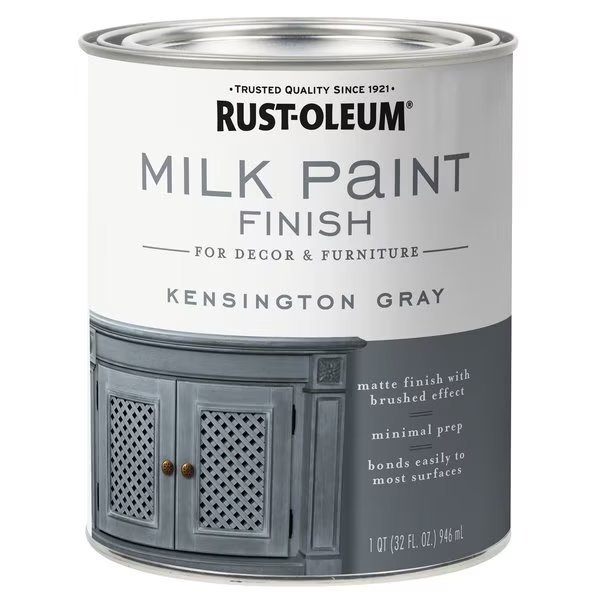 Matte Kensington Gray Water-Based Acrylic Milk Paint 1 qt, Rust-Oleum, Mfr#: 331053