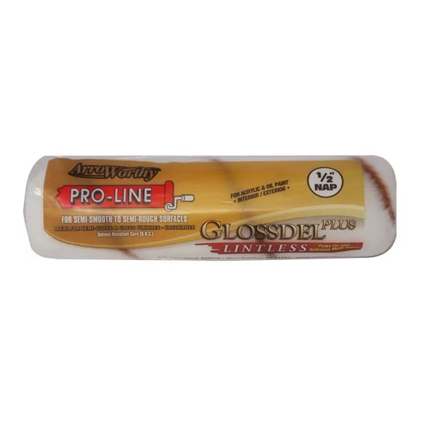 9 in Paint Roller Cover, 1/2" Nap, Woven Synthetic Fabric, Arroworthy, Mfr#: 9GLP4
