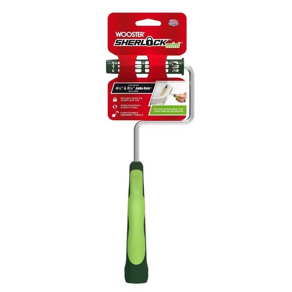 Mini Paint Roller Frame, Cage, Polypropylene Handle, 4-1/2", 6-1/2" Rollers, Wooster, Mfr#: BR028