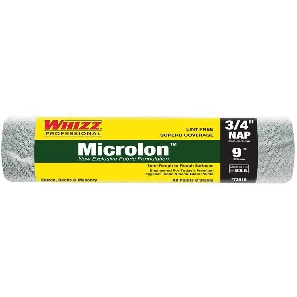 9 in Paint Roller Cover, 3/4" Nap, Microlon, Work Tools, Mfr#: 73918