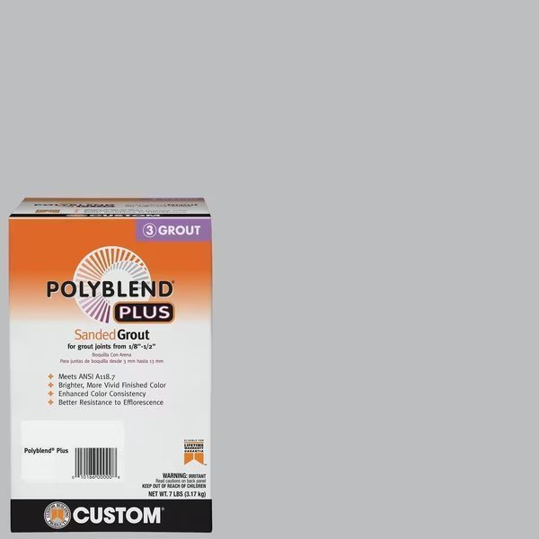 Polyblend Plus Indoor and Outdoor Platinum Sanded Grout 7 lb, Custom Building Products, Mfr#: PBPG1157-4