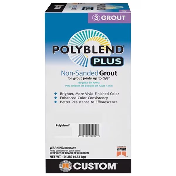 Polyblend Plus Indoor and Outdoor Natural Gray Non-Sanded Grout 10 lb, Custom Building Products, Mfr#: PBPG0910