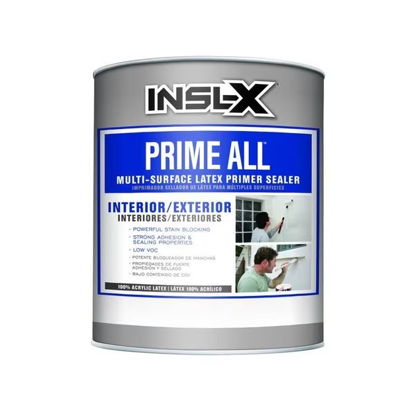 Insl-X Prime All White Flat Water-Based Acrylic Latex Primer 1 qt, Insl-X By Benjamin Moore, Mfr#: AP1000099-04