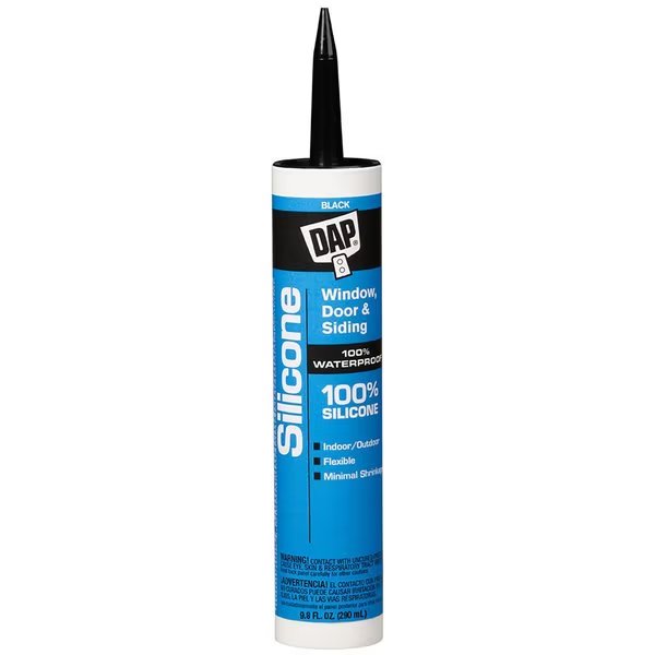 Window	 Door & Siding Black Silicone Waterproof Sealant 9.8 oz, Dap, Mfr#: 7079808642
