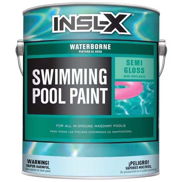 Insl-X Indoor and Outdoor Semi-Gloss Black Acrylic Swimming Pool Paint 1 gal, Insl-X By Benjamin Moore, Mfr#: WR1020092-01