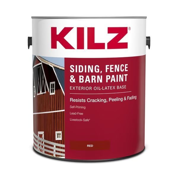 Fence Paint, Oil/Water Based Base, Red, 1 gal, Kilz Premium, Mfr#: 10111