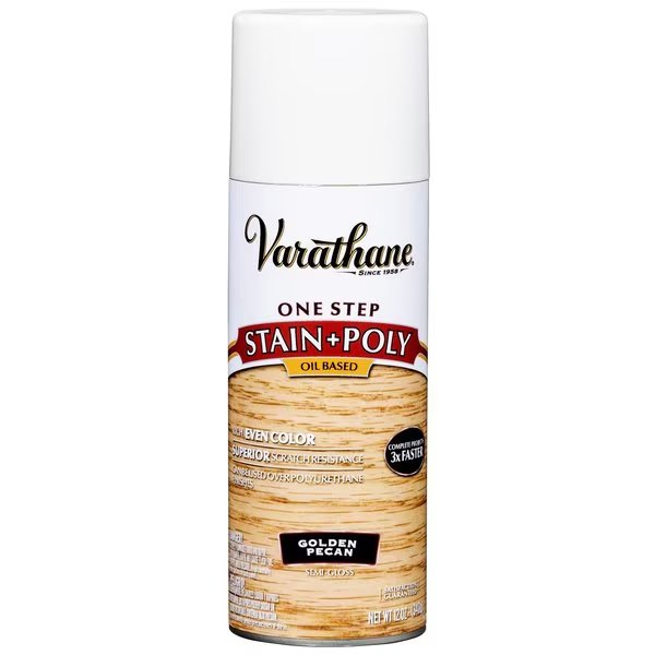 Semi-Transparent Semi-Gloss Golden Pecan Oil-Based Urethane Modified Alkyd Stain and Poly, Varathane, Mfr#: 243863