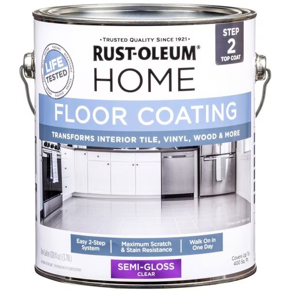 Home Top Coat Semi-Gloss Clear Floor Paint 1 gal, Rust-Oleum, Mfr#: 358584