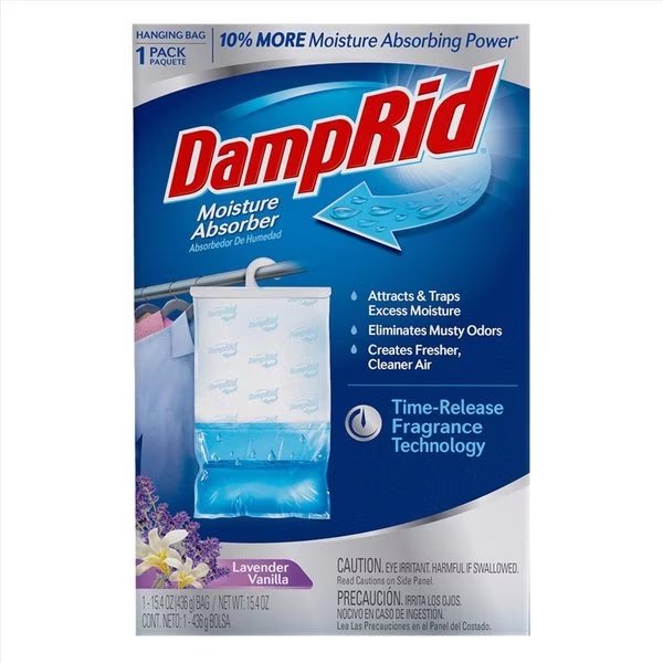 Hanging Moisture Absorber Lavender Vanilla Scent 15.4 oz, Damprid, Mfr#: FG80LVSB