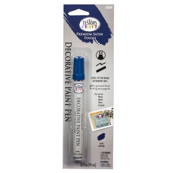 Testors Satin Sapphire Paint Pen Interior 531 g/L 0.33 oz, Testors Craft, Mfr#: 215155